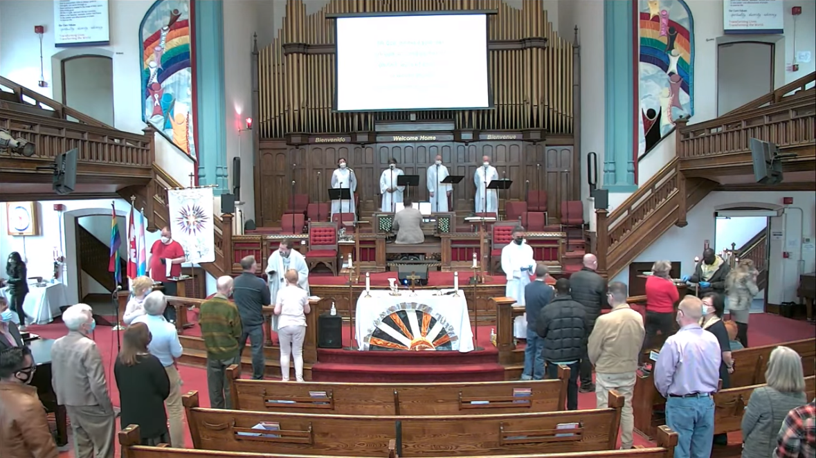 Picture of Congregants in the Sanctuary of MCC Toronto during the Communion