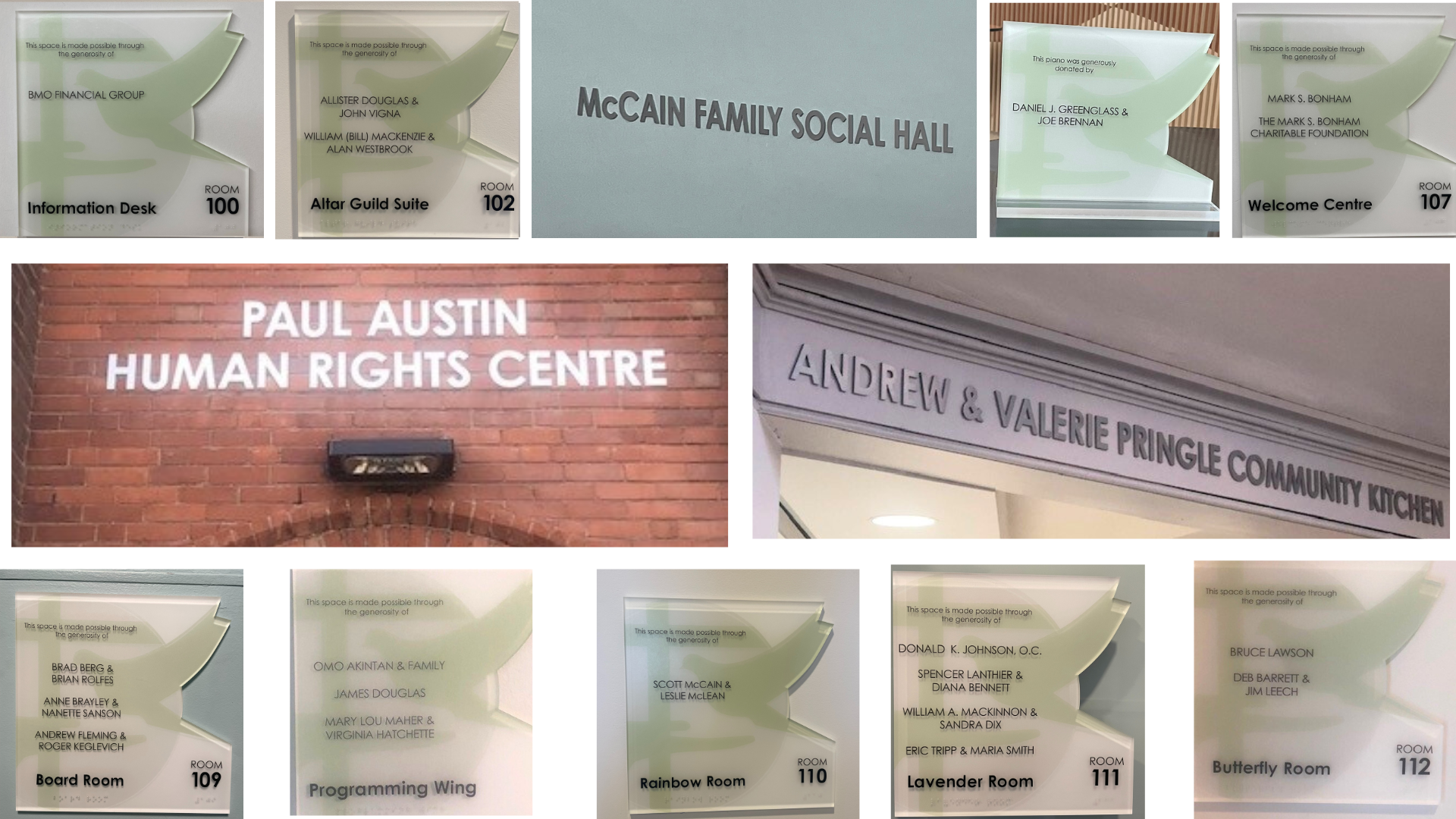 Picture of the plaques made in honour of MCC Toronto's donors