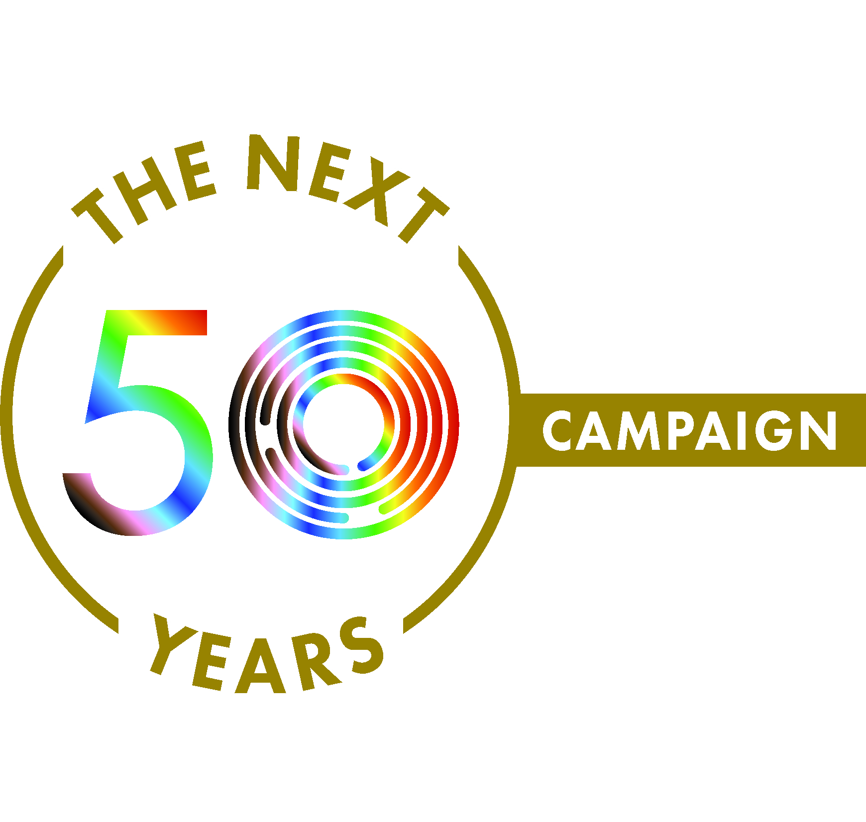 A logo of MCC Toronto's Year End Appeal, with a big number 5o in the middle and text saying The next 50 years Campaign