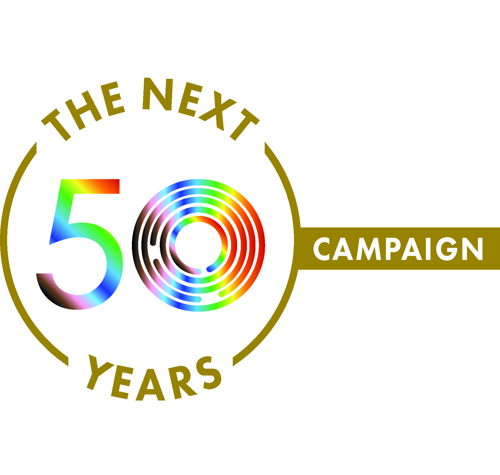 A logo of MCC Toronto's Year End Appeal, with a big number 5o in the middle and text saying The next 50 years Campaign